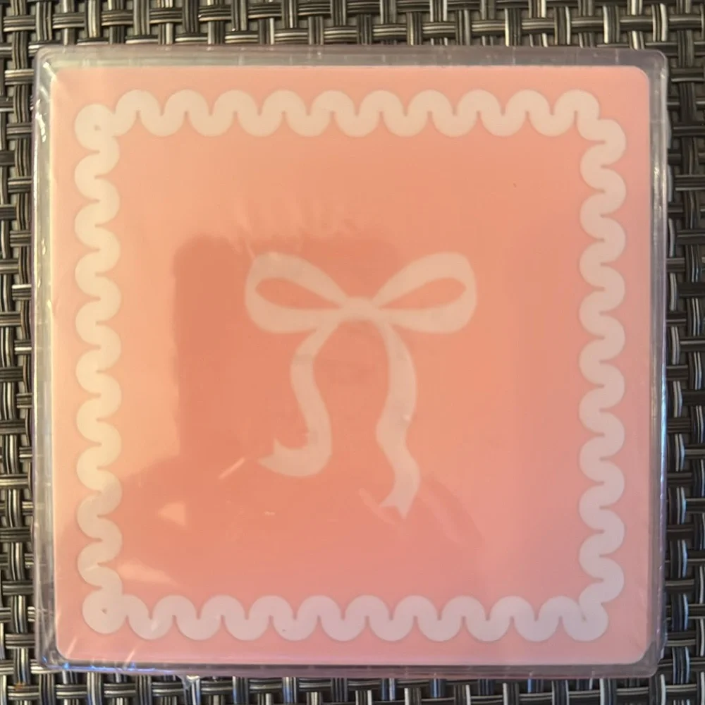 Valentine's Day Target Punk Bow Coasters Set of 4. Brand New. Sealed package.
